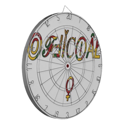 Inverted "OFFICIËLE" Vrouw Symbool Art Print Dartbord (Voorkant Links)