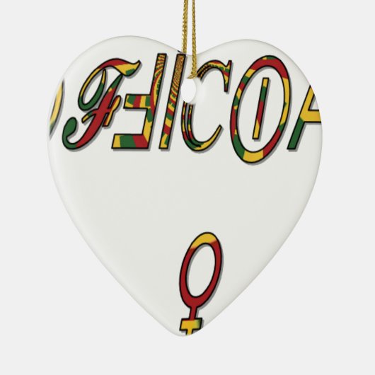 Inverted "OFFICIËLE Vrouw Symbool Art Print Keramisch Ornament (Rechts)