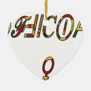 Inverted "OFFICIËLE Vrouw Symbool Art Print Keramisch Ornament