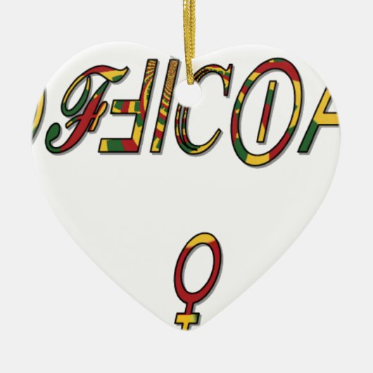 Inverted "OFFICIËLE Vrouw Symbool Art Print Keramisch Ornament (Voorkant)