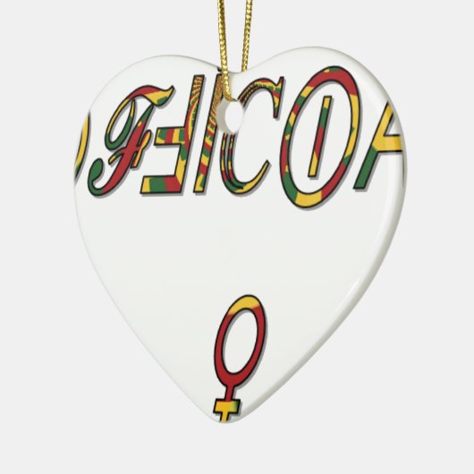 Inverted "OFFICIËLE Vrouw Symbool Art Print Keramisch Ornament (Links)