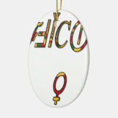 Inverted "OFFICIËLE Vrouw Symbool Art Print Keramisch Ornament (Links)