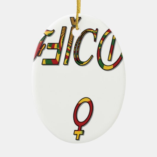 Inverted "OFFICIËLE Vrouw Symbool Art Print Keramisch Ornament (Voorkant)