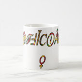 Inverted "OFFICIËLE Vrouw Symbool Art Print Koffiemok (Center)