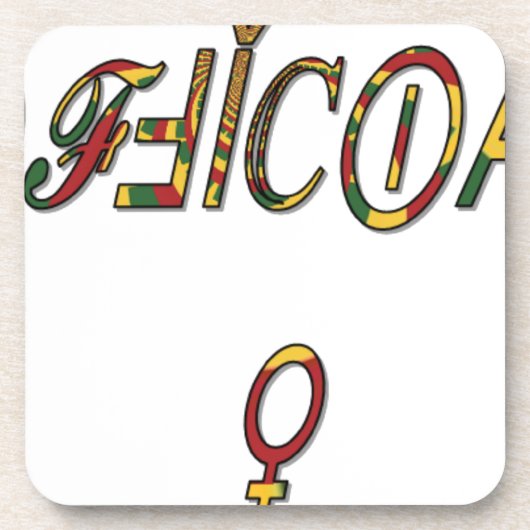 Inverted "OFFICIËLE" Vrouw Symbool Art Print Onderzetter (Voorkant)