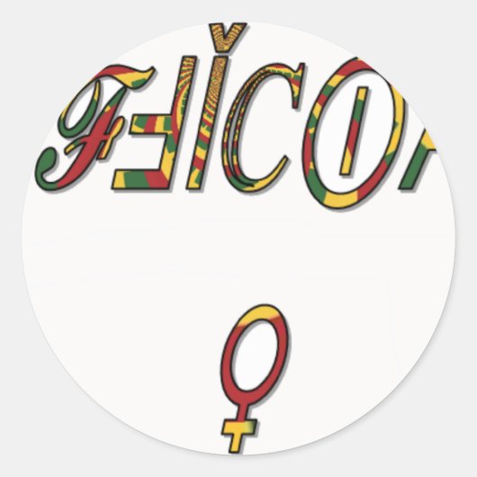 Inverted "OFFICIËLE" Vrouw Symbool Art Print Ronde Sticker (Voorkant)