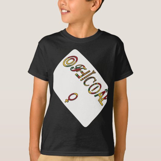 Inverted "OFFICIËLE" Vrouw Symbool Art Print T-shirt (Voorkant)