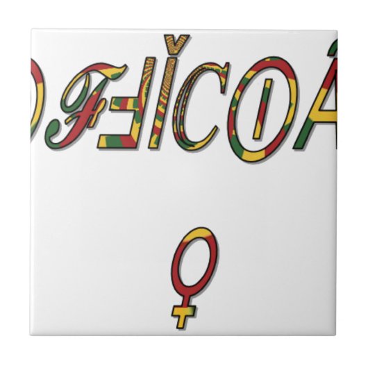 Inverted "OFFICIËLE" Vrouw Symbool Art Print Tegeltje (Voorkant)