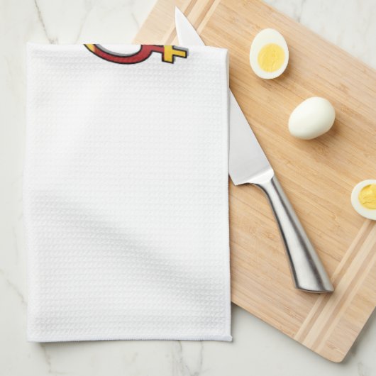 Inverted "OFFICIËLE" Vrouw Symbool Art Print Theedoek (Quarter Fold)