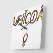 Inverted "OFFICIËLE" Vrouw Symbool Art Print Vierkante Klok (Hoek)