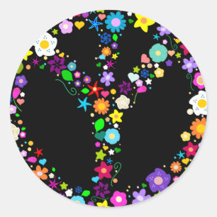 Inverted Peace Sign - zoals de uitvinder wilde Ronde Sticker