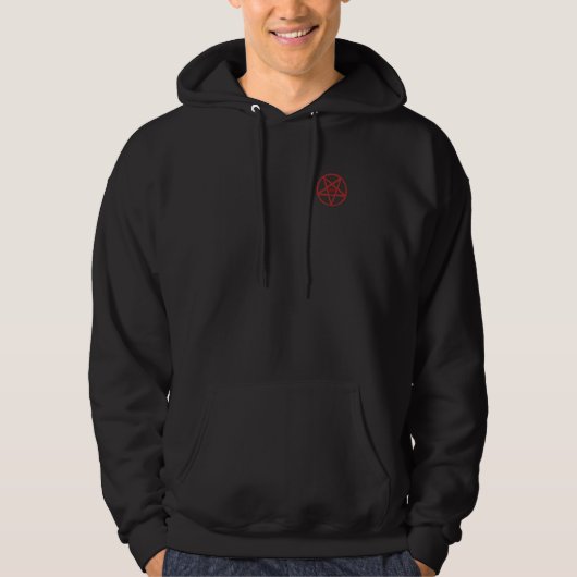 Inverted Pentagram 666 Satanic Side Hoodie (Voorkant)