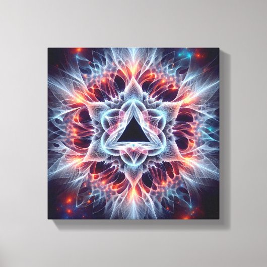Inverted Star Bloom: Fractal Illusion Burst Canvas Afdruk (Voorkant)