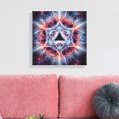 Inverted Star Bloom: Fractal Illusion Burst Canvas Afdruk (Insitu (Woonkamer))