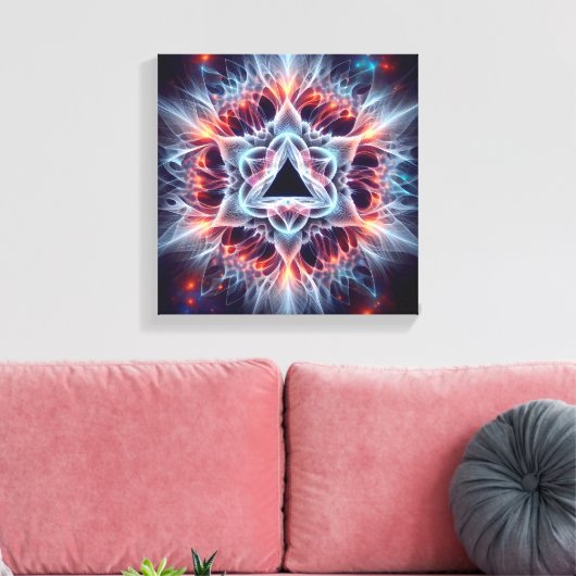 Inverted Star Bloom: Fractal Illusion Burst Canvas Afdruk (Insitu (Woonkamer))