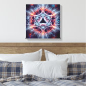 Inverted Star Bloom: Fractal Illusion Burst Canvas Afdruk (Insitu (Slaapkamer))