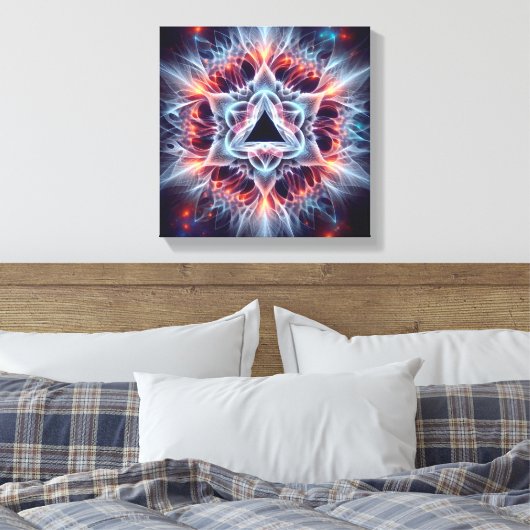 Inverted Star Bloom: Fractal Illusion Burst Canvas Afdruk (Insitu (Slaapkamer))