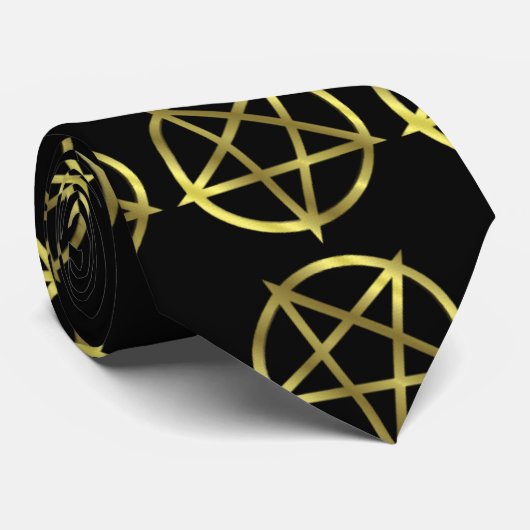 Inverteerd Gold Pentagram Stropdas (Opgerold)