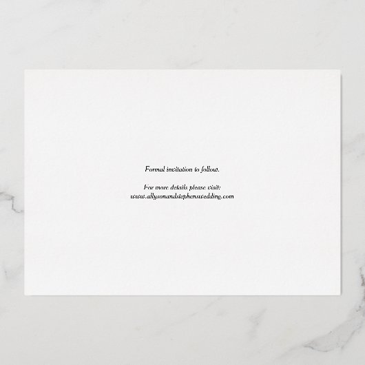 Inverteerde Arches Twee Fotobruiloft opslaan Datum Folie Uitnodiging (Achterkant)