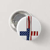 Inverteerde Cross America Ronde Button 3,2 Cm (Voorkant /achterkant)