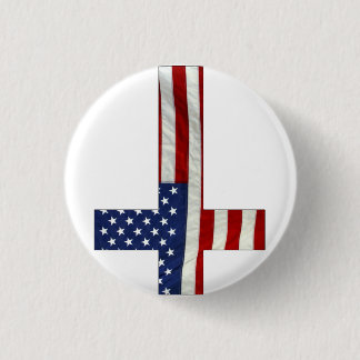 Inverteerde Cross America Ronde Button 3,2 Cm