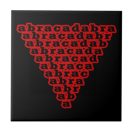 Inverteerde driehoek Abracadabra Tegeltje (Voorkant)