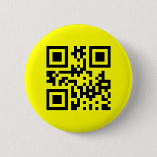 Inverteerde ☻ Happy Face — QR-code Ronde Button 5,7 Cm