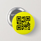 Inverteerde ☻ Happy Face — QR-code Ronde Button 5,7 Cm (Voorkant /achterkant)
