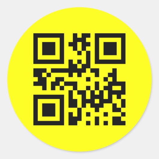 Inverteerde ☻ Happy Face — QR-code Ronde Sticker (Voorkant)