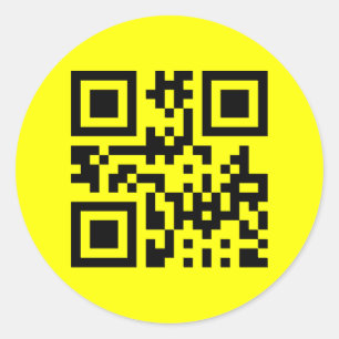 Inverteerde ☻ Happy Face — QR-code Ronde Sticker