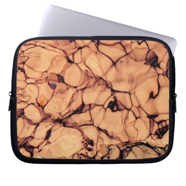 Inverteerde mousserend blauw water laptop sleeve (Voorkant)