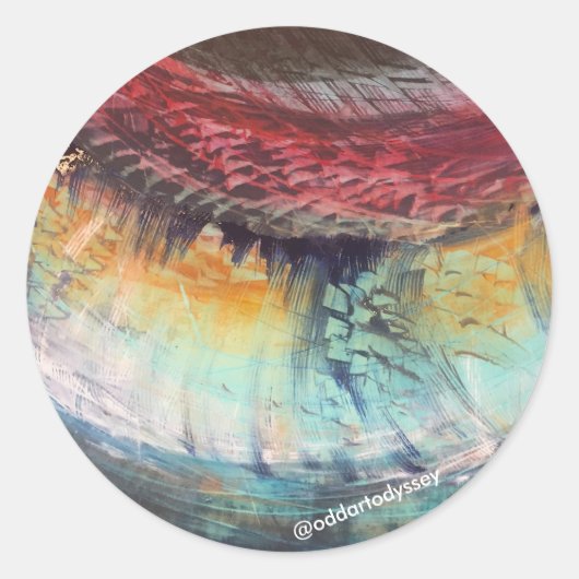 Inverteerde regenboogsticker ronde sticker (Voorkant)