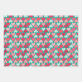 Inverteerde roze Blauwgroen Valentijn Hoortpatroon Inpakpapier Vel (Voorkant 2)