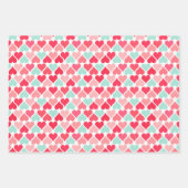Inverteerde roze Blauwgroen Valentijn Hoortpatroon Inpakpapier Vel (Voorkant)