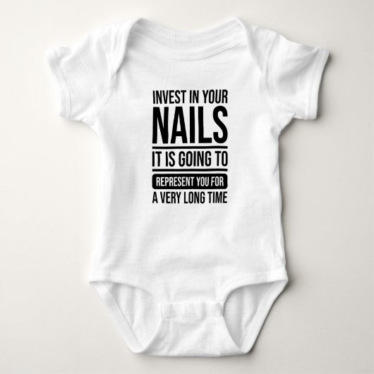 Invest In Your Nails Pun Nail Tech Nail Romper (Voorkant)