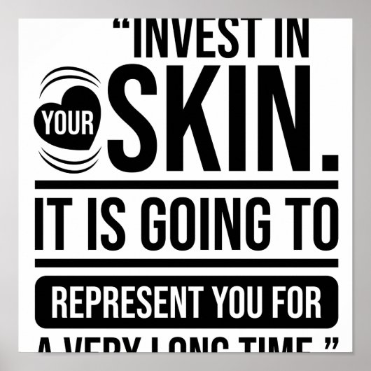Invest in Your Skin Quote Skincare Lover Poster (Voorkant)