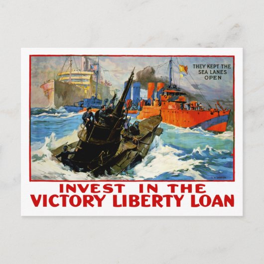 Investeer in de Victory Liberty Loan Briefkaart (Voorkant)