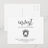 Investeer in je toekomstige onroerend-goedlandbouw briefkaart (Voorkant / Achterkant)