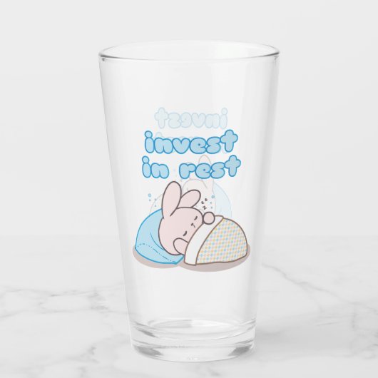 Investeer in Rust met Snoozy Bunny Glas (Achterkant)