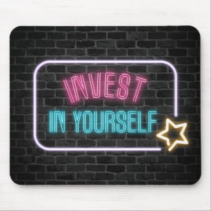 Investeer in uzelf Neon Sign Muismat