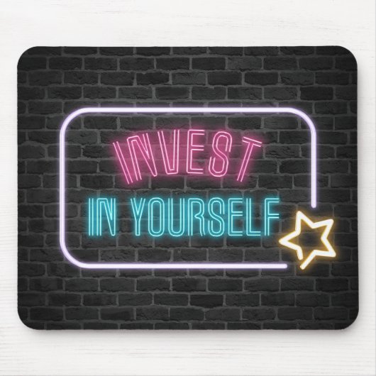 Investeer in uzelf Neon Sign Muismat (Voorkant)