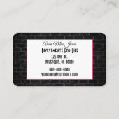 Investeer in uzelf Neon Sign Visitekaartje (Achterkant)