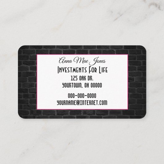 Investeer in uzelf Neon Sign Visitekaartje (Achterkant)