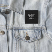Investeer met Jezus-knop Vierkante Button 5,1 Cm (In situ)
