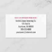 Investeer tekst onder invloed van vergrootglas visitekaartje (Achterkant)