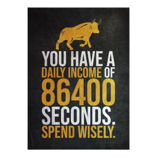 Investeerder 86400 seconden dagelijks inkomen foto afdruk