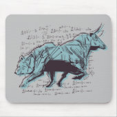 Investeerder Bull en Beer Beurshandel Muismat (Voorkant)