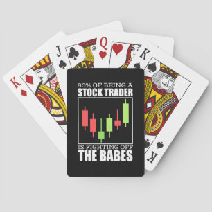 Investeerder een effectenhandelaar vecht tegen pokerkaarten