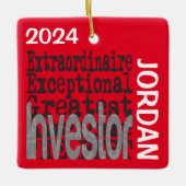 Investeerder Extraordinaire CUSTOM Keramisch Ornament (Voorkant)