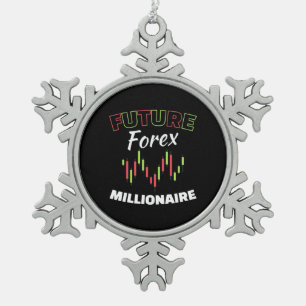 Investeerder Future Forex Millionaire Tin Sneeuwvlok Ornament